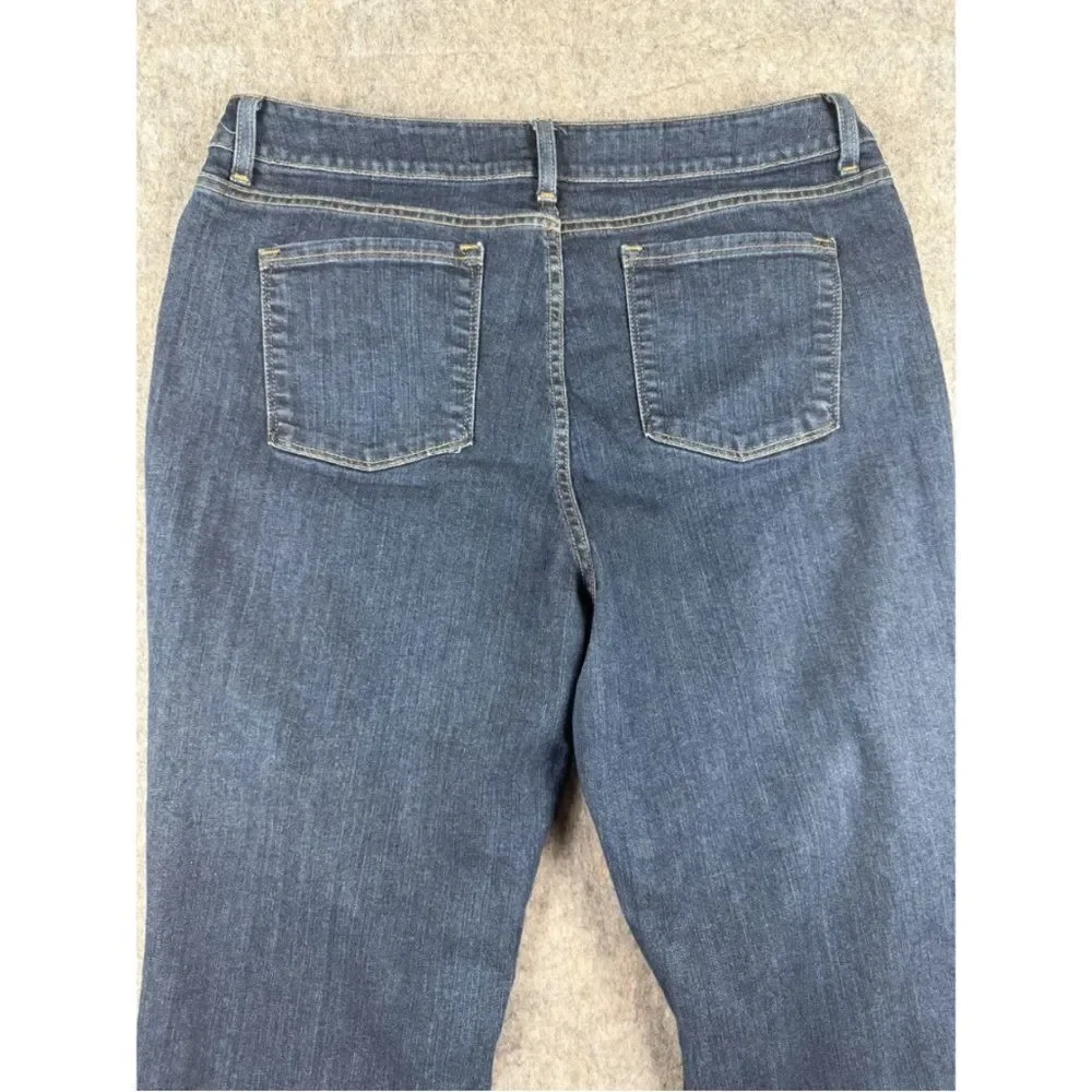 L.L.Bean Bootcut Jeans Women's Size‎ 18 Blue Denim Dark Wash Classic Fit Preppy